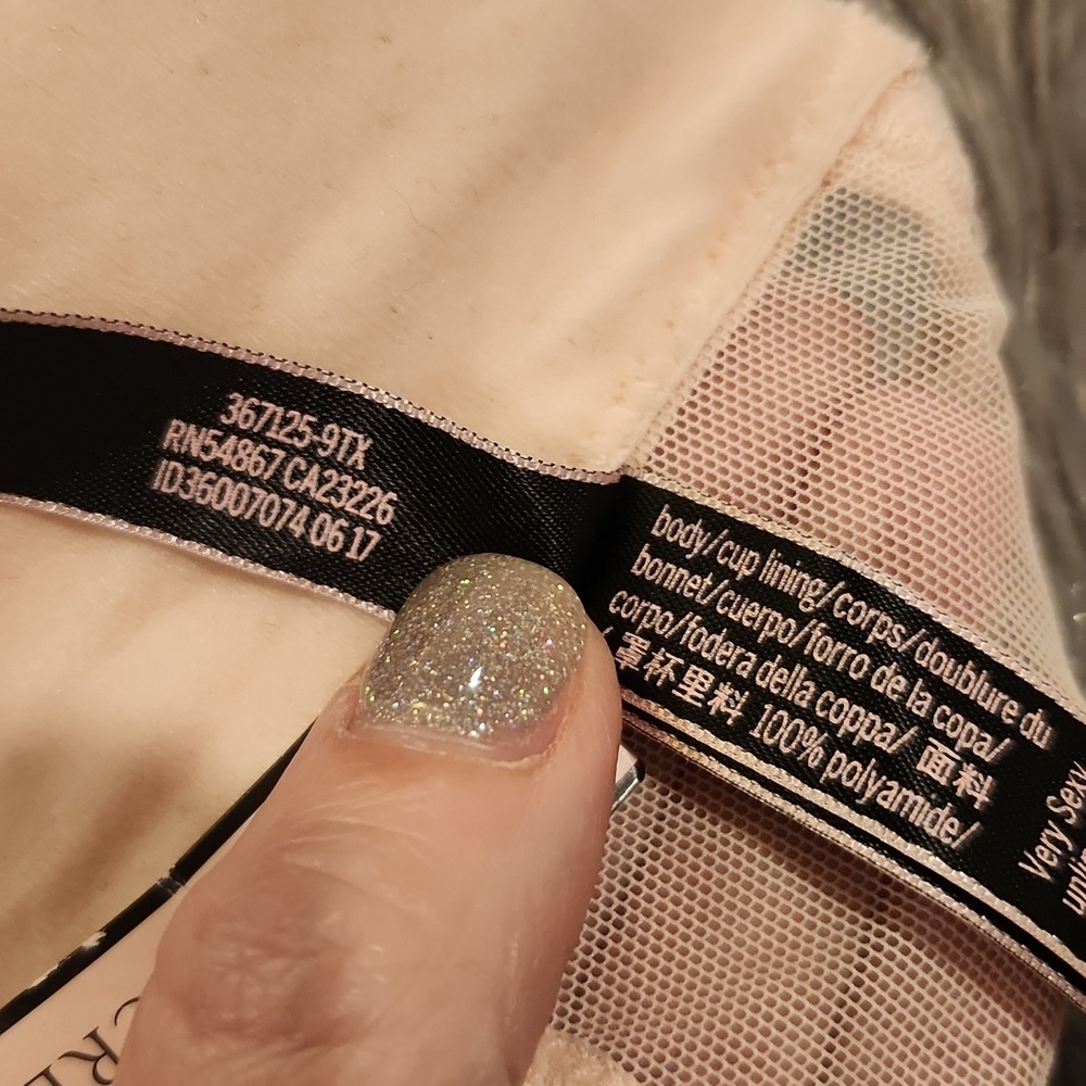 Victoria's Secret blush pink velvet & Lace Strappy Boned corset Bralette XS, NWT - Picture 7 of 10